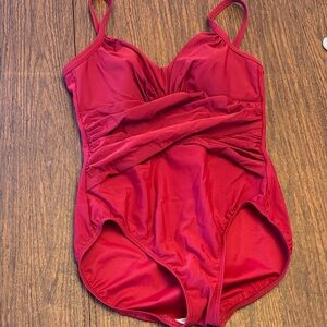 Lands' End Vibrant Red Swimwear